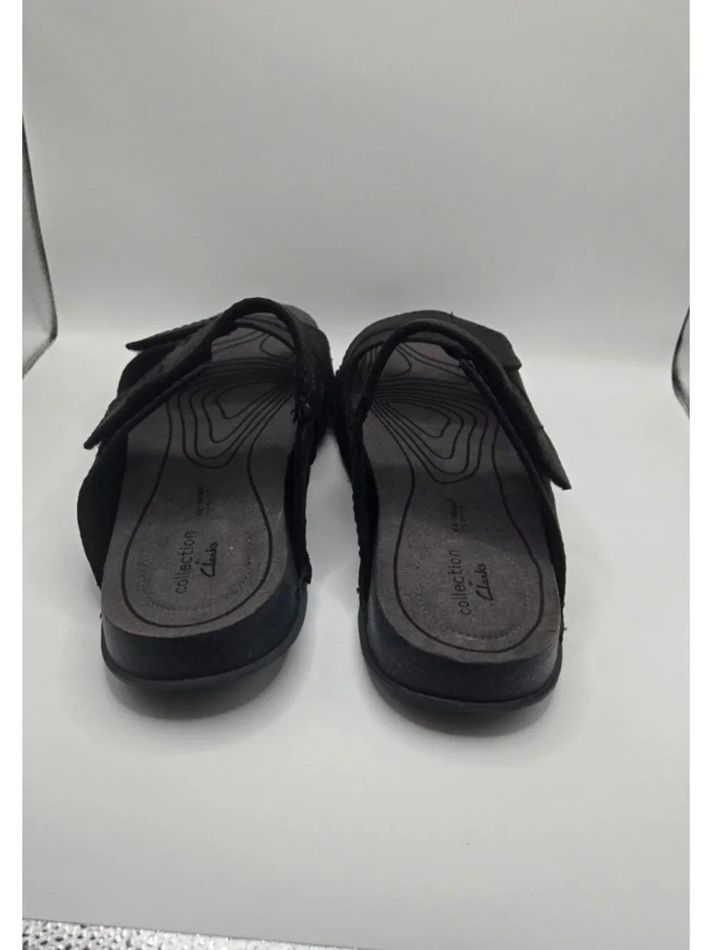 Clarks Collection Crestview Easy Slide Sandals black men's size 10M
